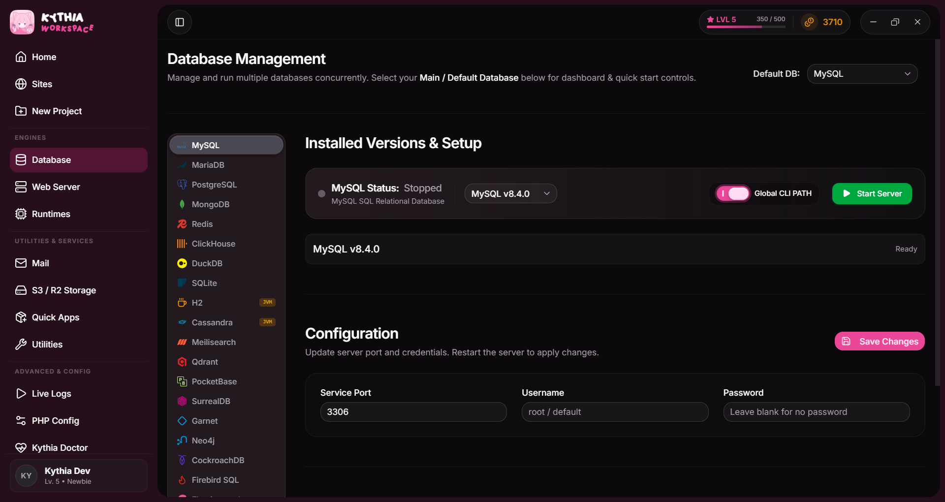 Kythia Database Manager Preview