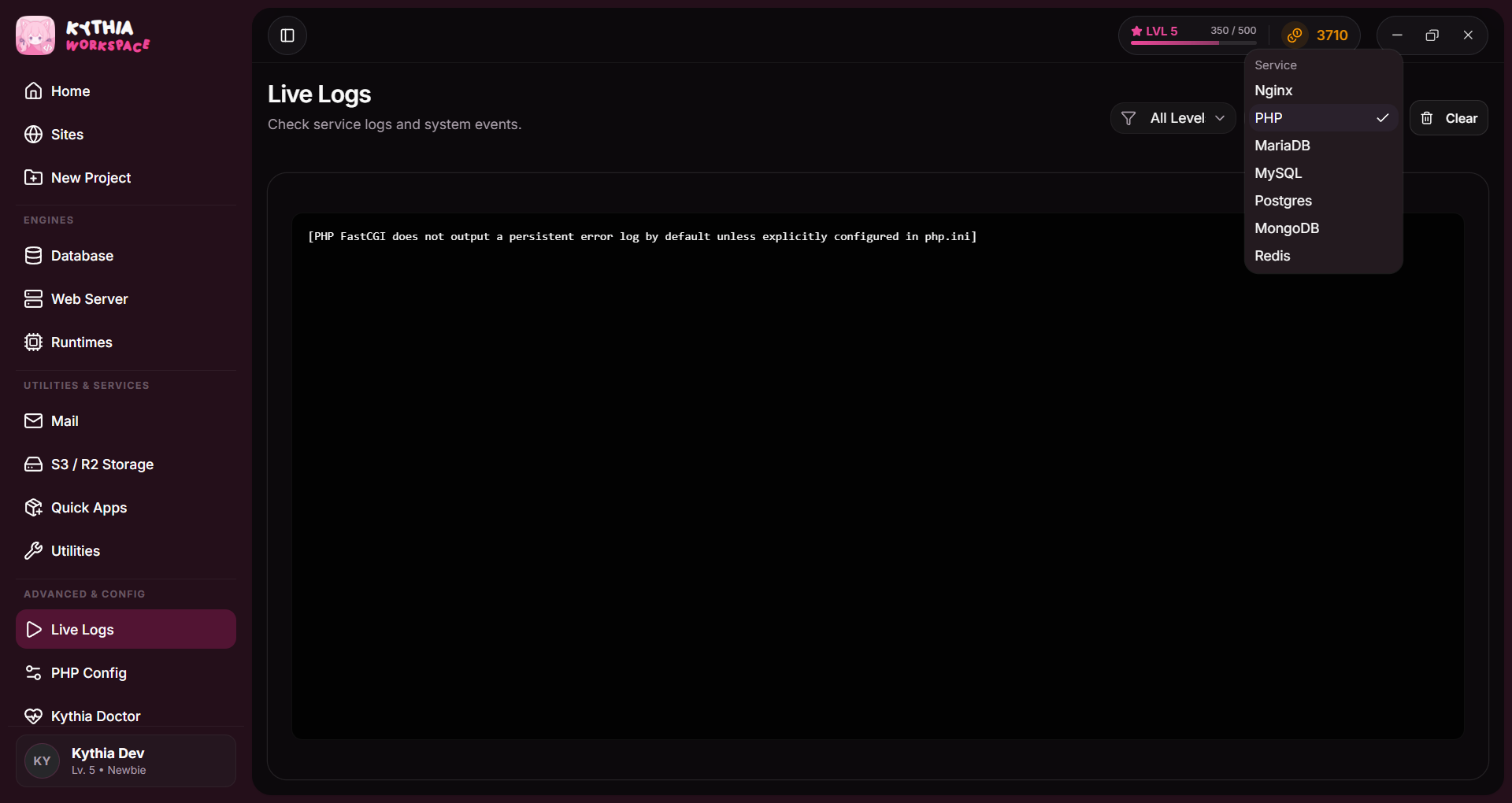 Kythia Log Viewer Preview